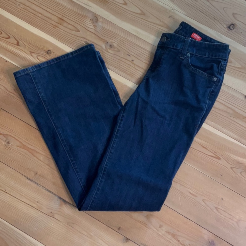 blue wide leg jeans